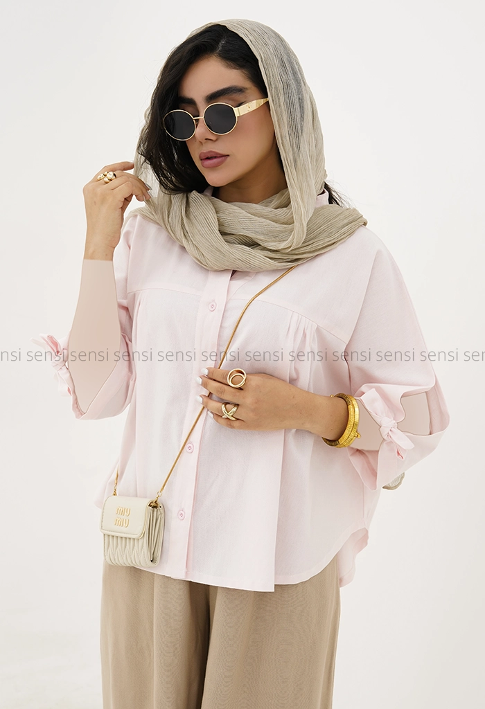 شومیز زنانه لینن چین دار کد1006500